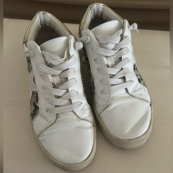 Madden Girl - White Larrk Gold Multi Snakeskin Sneakers - Picture 2 of 4